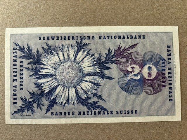 Banknoten: 20-Franken-Note von 1976 – Gebraucht aus Zürich von Lenine 1