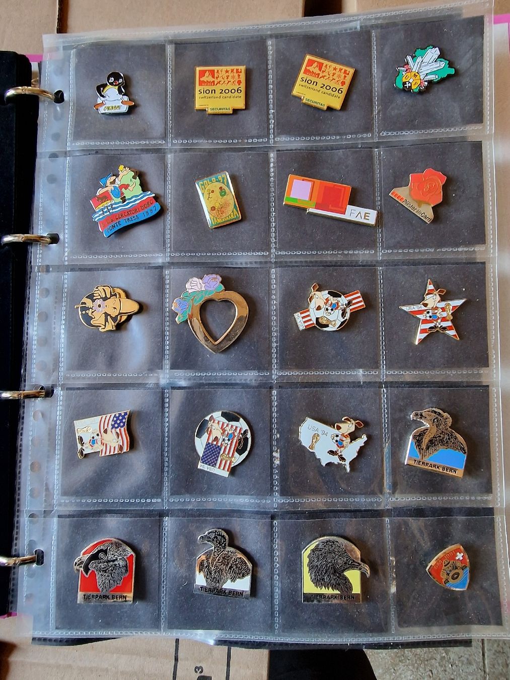 Placchette & Badge: Collection de pins divers dans classeur – Usato da Delémont venduto da youhoucans 2