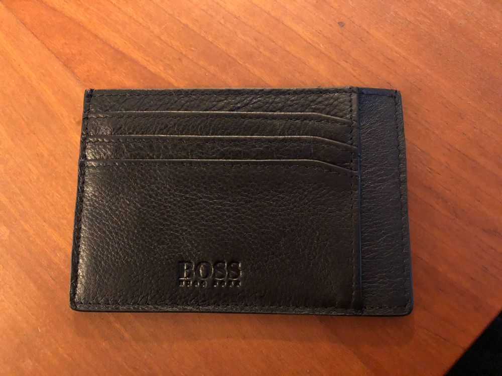 BOSS - Guanti in pelle con scritta del logo - Marrone scuro