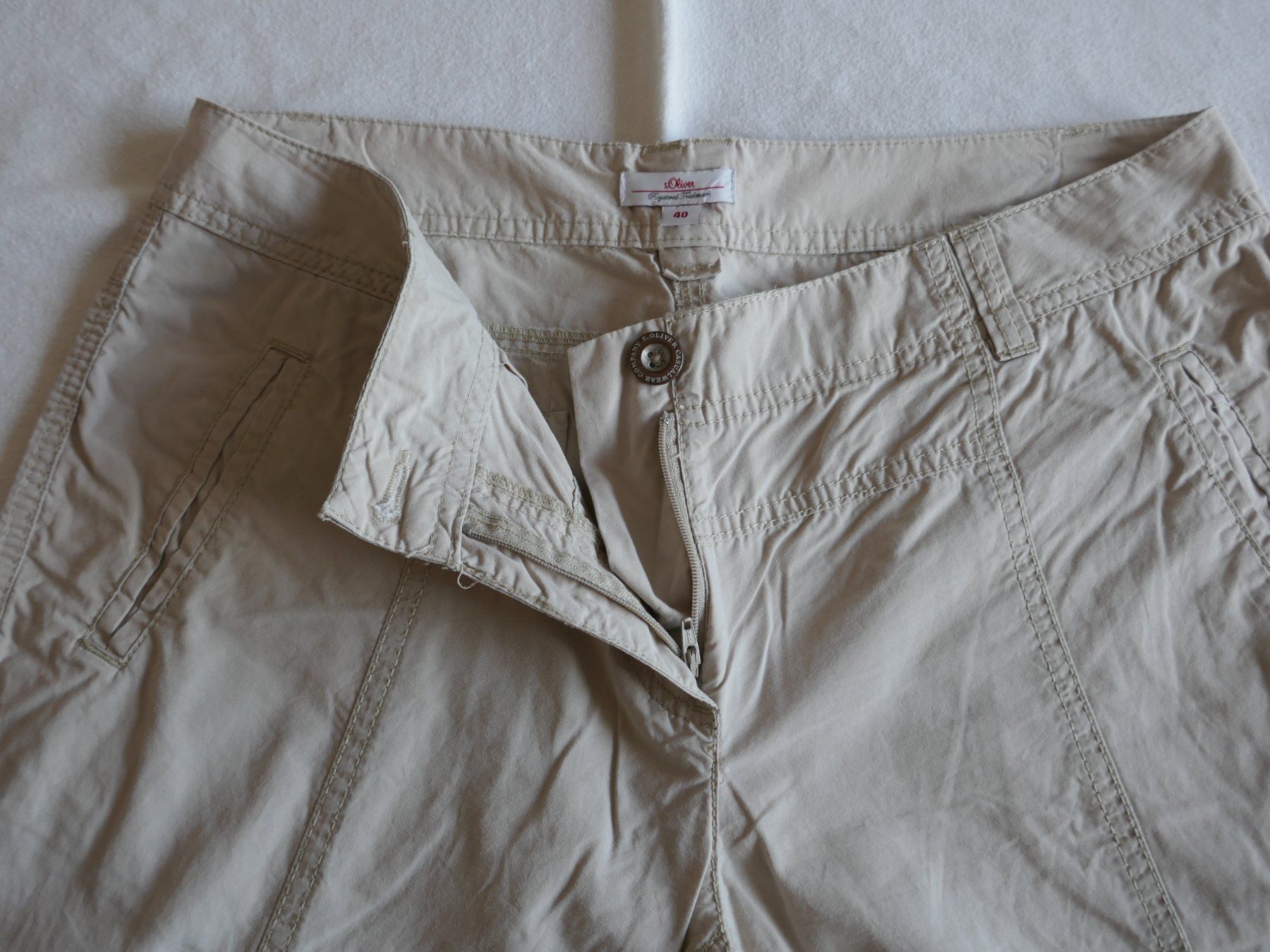 S.Oliver Pantaloni: FAST NEU !  S.OLIVER  leichte Caprihose beige – Usato da Volketswil venduto da Cobra22 3