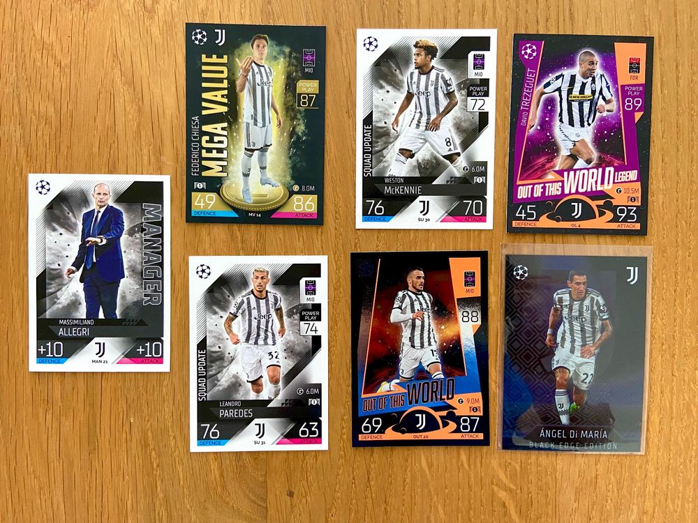 7 verschiedene, seltene Juventus Match Attax Karten Kaufen auf Ricardo