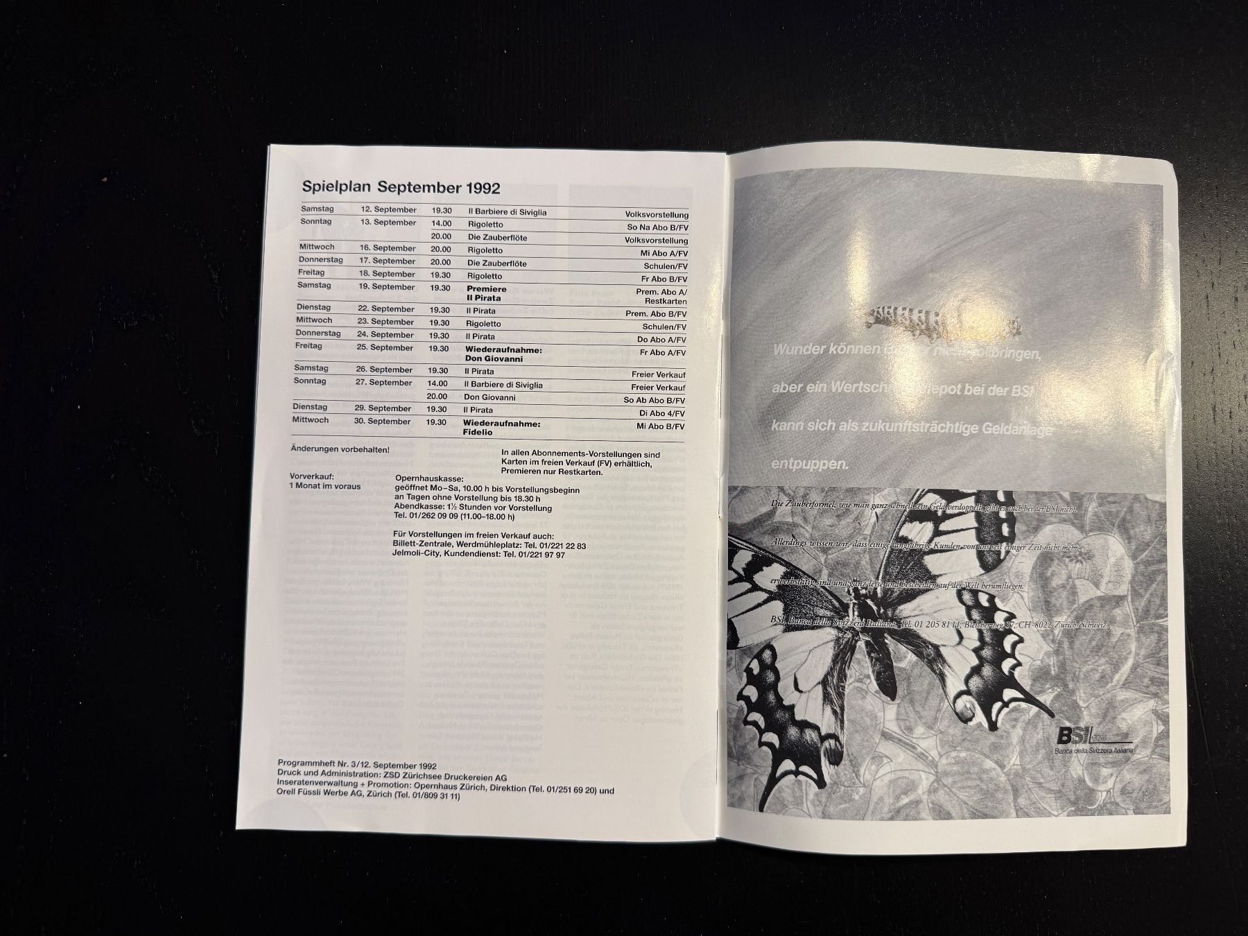 Documenti: Rigoletto Opernhaus Zürich Programmheft 1992 – Usato da Erstfeld venduto da Uhu1980 8