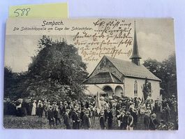 Sempach Schlachtkapelle mit Schlachtfeier, 1903 mit Stempel