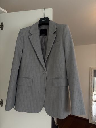 Mango Grey Pinstripe Blazer - Smart & Stylish, Size XS/34!