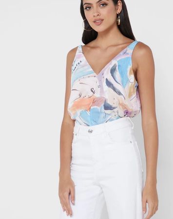 Ted Baker Süsses Sommer Top Muster M rosa bunt