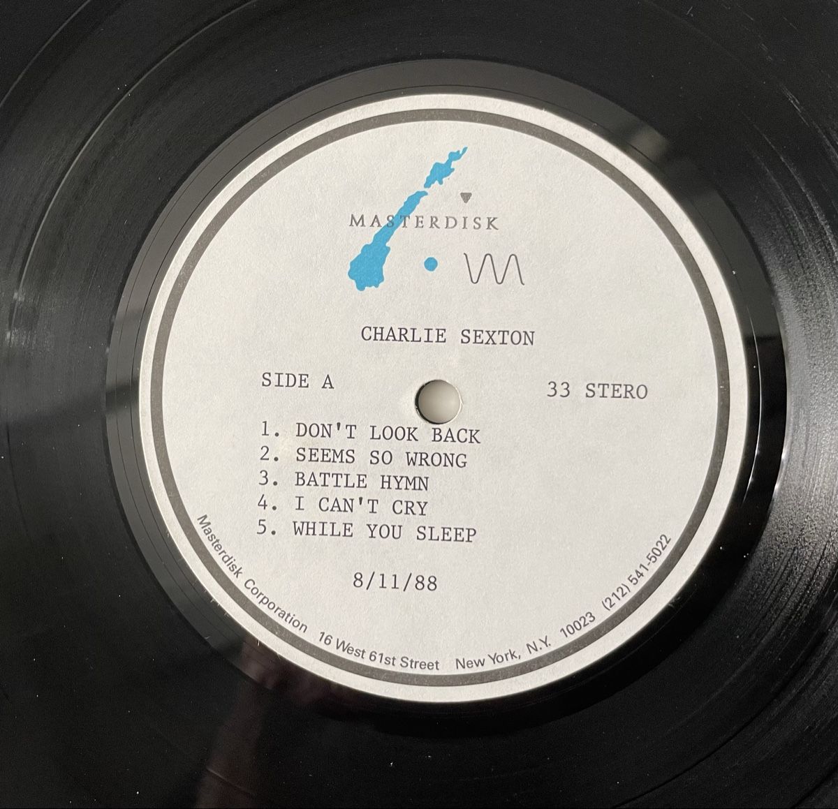 Schallplatten: Charlie Sexton - Master Disk - 2 LP Acetate MCA  – Gebraucht aus Olten von Bluespapst 4