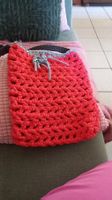 sac rouge au crochet fait main