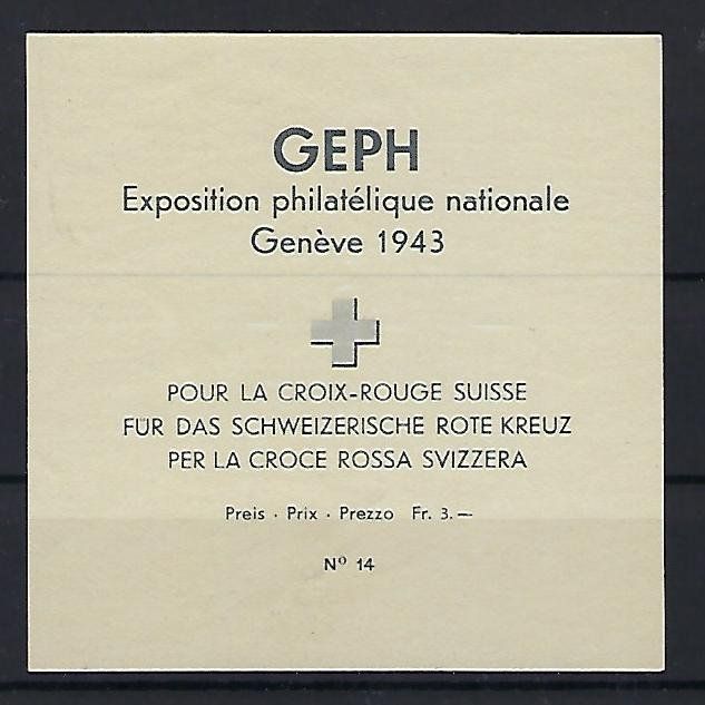 Tutti i francobolli: Genf Block gestempelt 17.IX.43 ET.    14412 – Usato da Lunden venduto da Animus999 1
