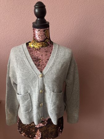 Massimo Dutti Cardigan Wolle Kaschmir grau Grösse S