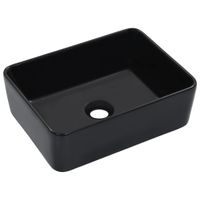 Waschbecken 40 x 30 x 13 cm Keramik Schwarz - Gratisversand