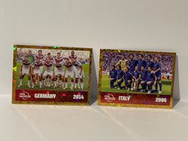 2 Sticker Fussball WM Deutschland 2014 Italien 2006