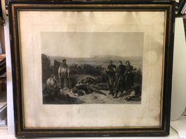 Lithographie "Les deux amis / Crimée 1855", gerahmt