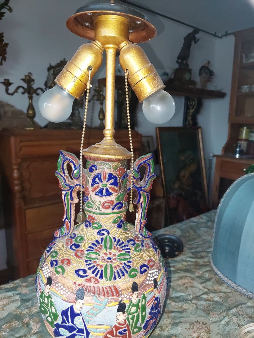 Lampade: Japanische Satsuma- Keramik Lampe – Usato da Siblingen venduto da rantiques 2