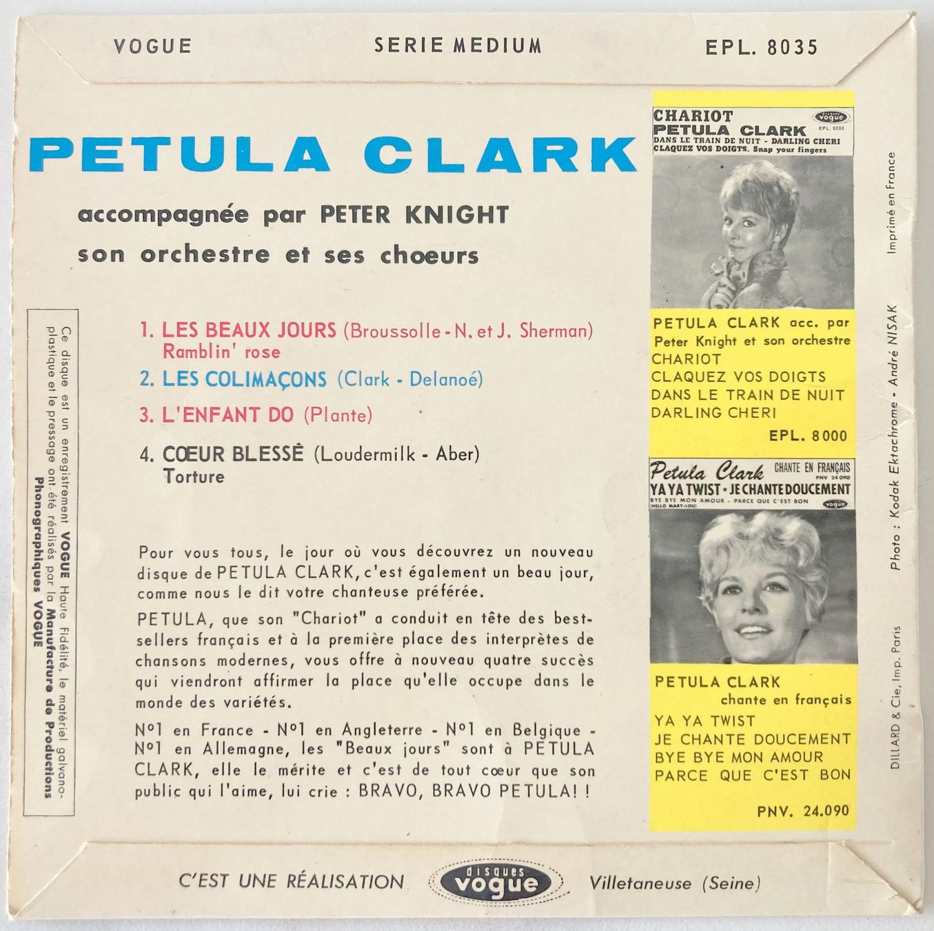 Dischi in vinile: PETULA CLARK - LES BEAUX JOURS – Usato da Bottens venduto da hotter-than-hell 1
