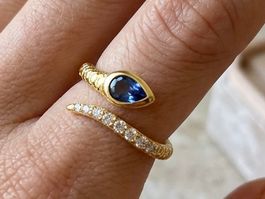 Bague Serpent avec topaze bleue
