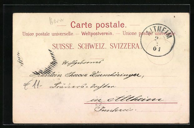 Cartoline postali: Litho Adelboden, Ortsansicht mit Bergen – Usato da Berlin venduto da bartko-reher 1