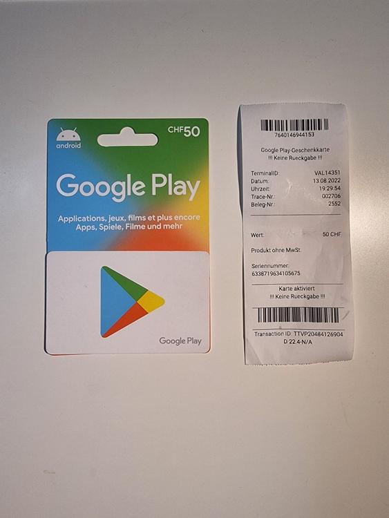 Carte GOOGLE Play  Comprare su Ricardo