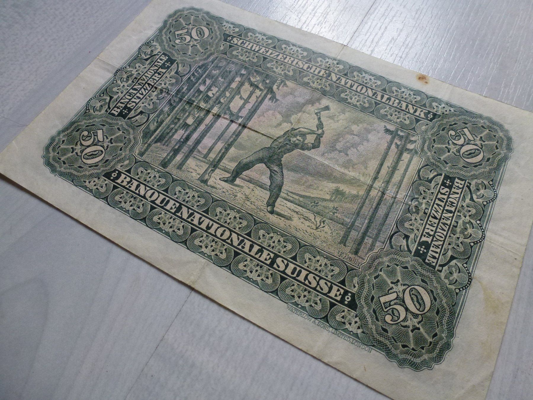 Banknoten: Schweiz ++ 50.- Franken 1942 – Gebraucht aus Walkringen von Casablanca777 4