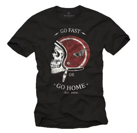 Totenkopf Motorrad Shirt - L - Go Fast or Go Home —> NEU!