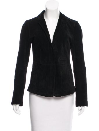ecru suede blazer size S color black
