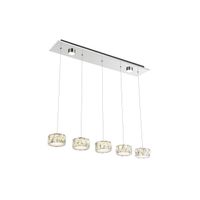 LED Pendelleuchte, Chrom, 82 cm x 16 cm