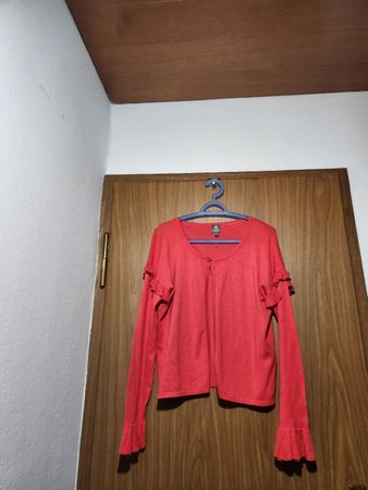 Cardigan rouge MANOR femme manches longues, taille L/XL, été