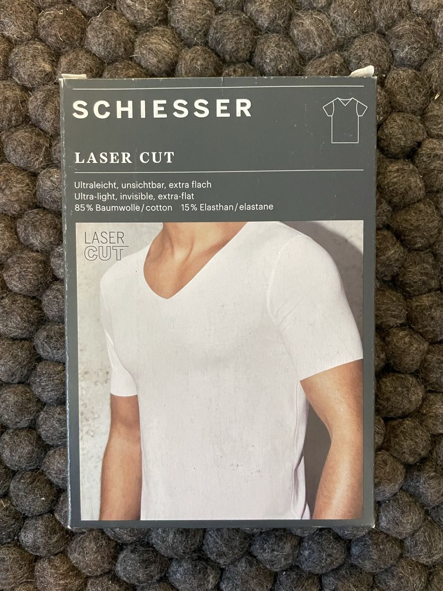 Schiesser T-shirt: Schiesser Laser Cut T-Shirt, Gr L – Nuovo e nell'imballaggio originale da Uster venduto da Drumfa_55