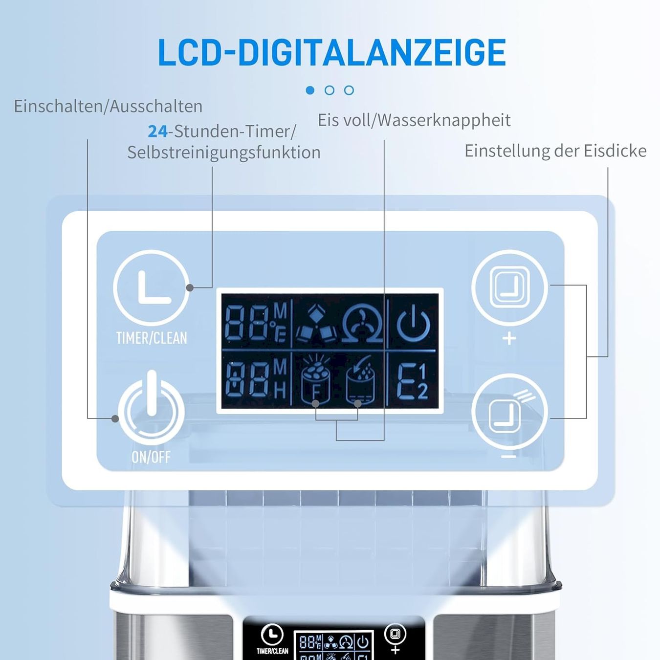 Elettrodomestici da cucina: HOMCOM Eiswürfelmaschine 20kg/24h Silber – Nuovo e nell'imballaggio originale da Bottighofen venduto da zaap 4