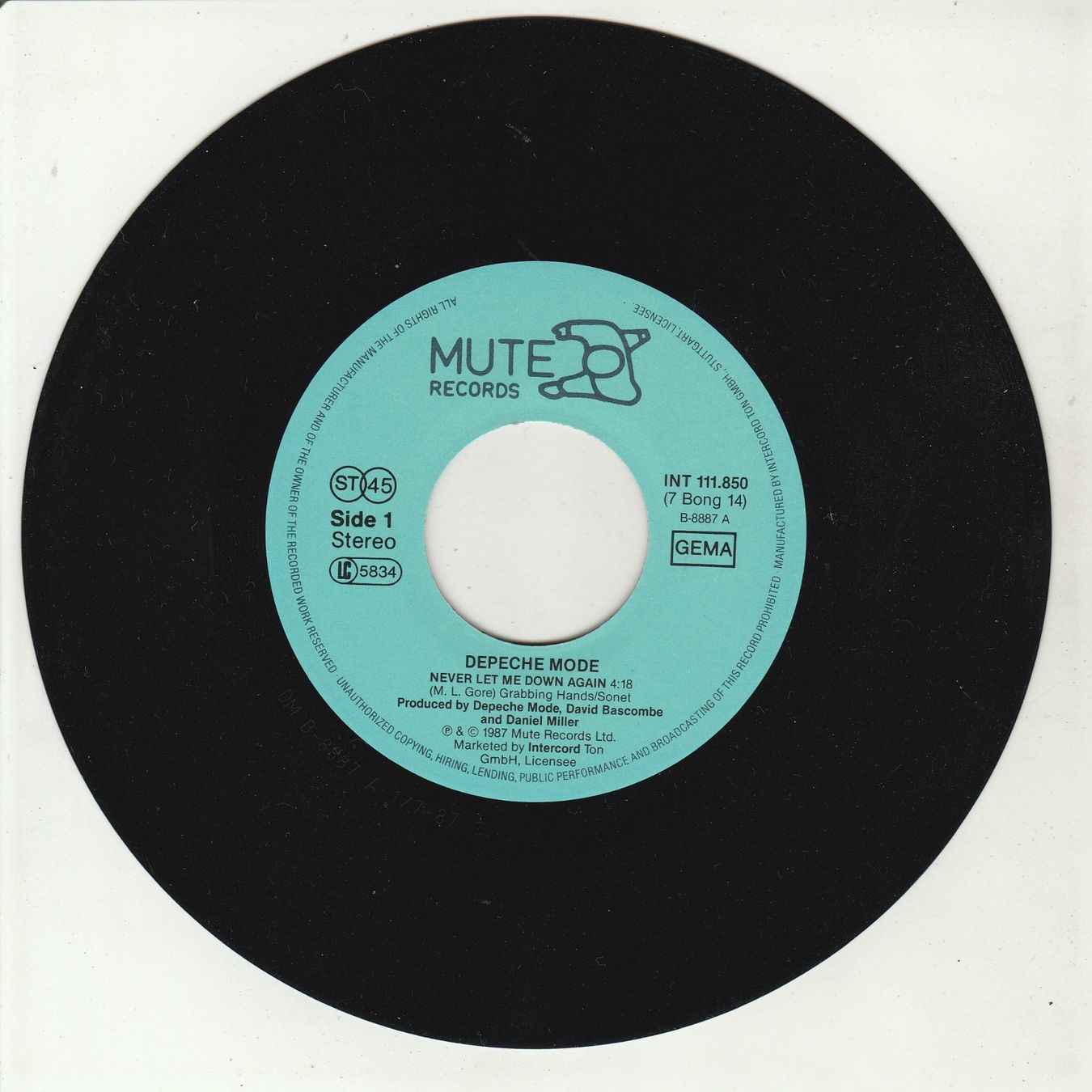 Schallplatten: Depeche Mode - Never let me down again 7" Vinyl 1987 – Gebraucht aus Tübach von JamesStone 2