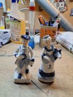 Porzellanfiguren Paar blau weiss historische Kleidung (A)