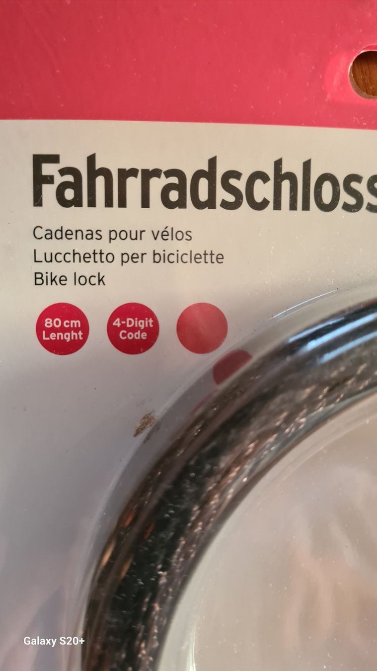 Lucchetti: 1 Trottinett oder Fahrradschloss Zahlencode, 80cm Metall neu – Nuovo e nell'imballaggio originale da Aldesago venduto da ant_zk5q 1