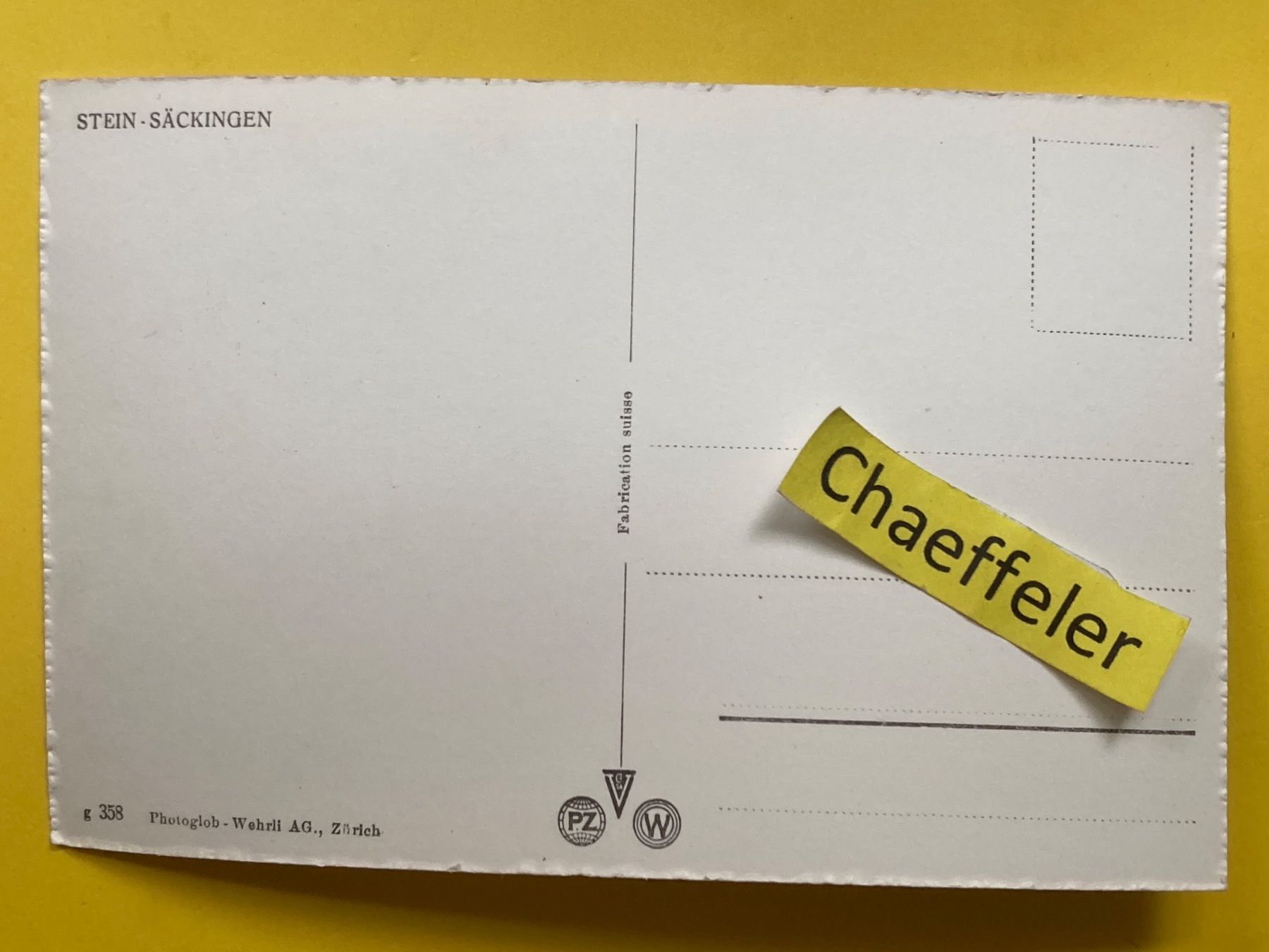 Cartoline postali: Stein-Säckingen – Usato da Zürich venduto da Chaeffeler 1