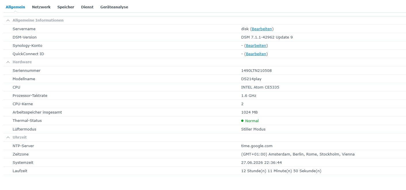 Synology Server: Synology DiskStation DS214play NAS Server - 2 x 2TB – Gebraucht aus Schöftland von Snacketti7 6