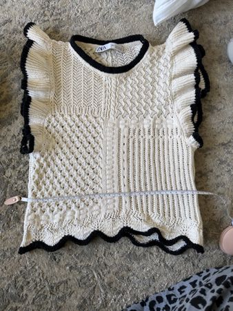 ZARA Stricktop Weiss Damen Grösse S guter Zustand