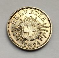 1876 5 Rappen Abart / Fehlprägung unz
