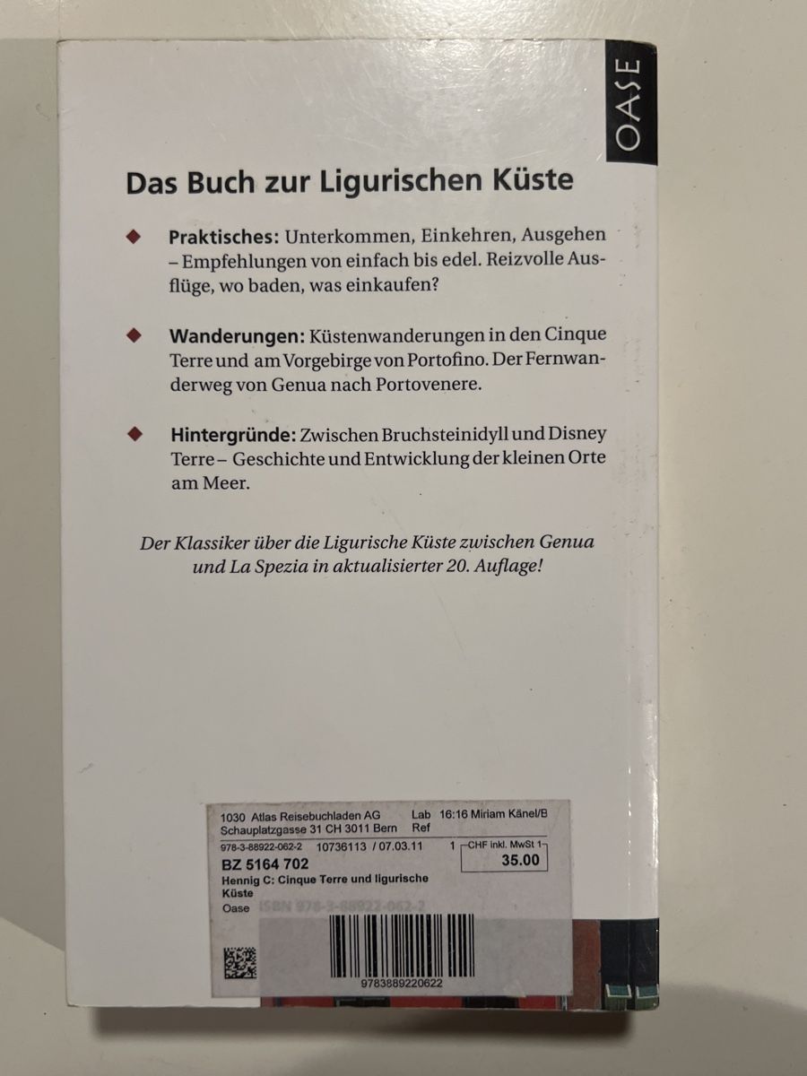 Libri: Cinque Terre, Ligurische Küste - Reiseführer – Usato da Schliern b. Köniz venduto da Corinu59 1