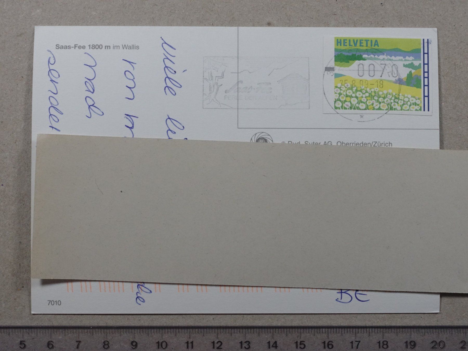 Cartes postales: Saas-Fee, 1999 – D'occasion à Lenzburg par fh1 1