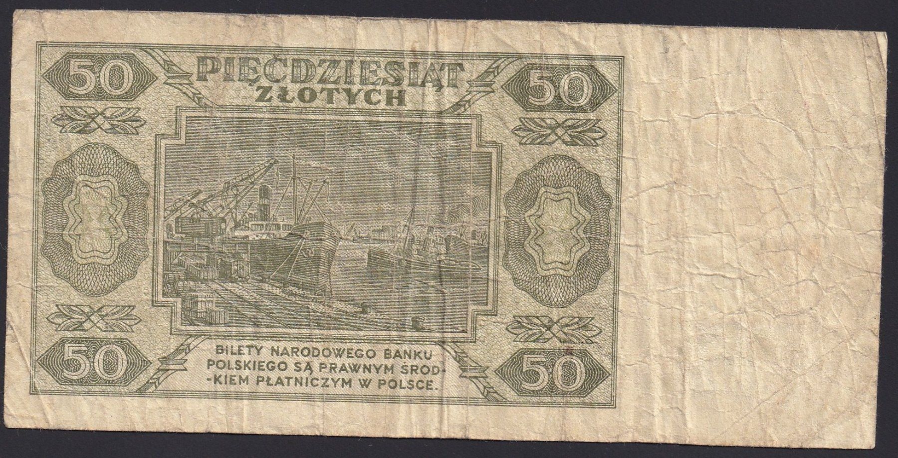 Banknoten: Polen 50 Zlotych 1948 – Gebraucht aus Brugg AG von banknoten_muesli 1