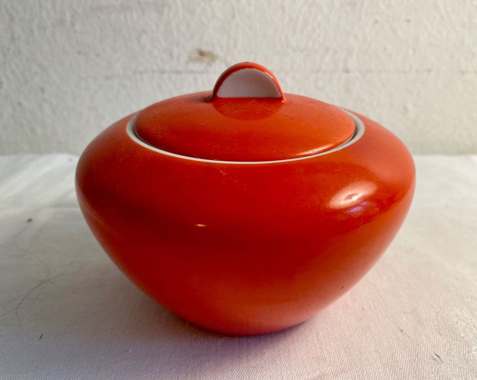 Orange Zuckerdose von Wako Japan 50er Jahre formschön (Gebraucht) in ...