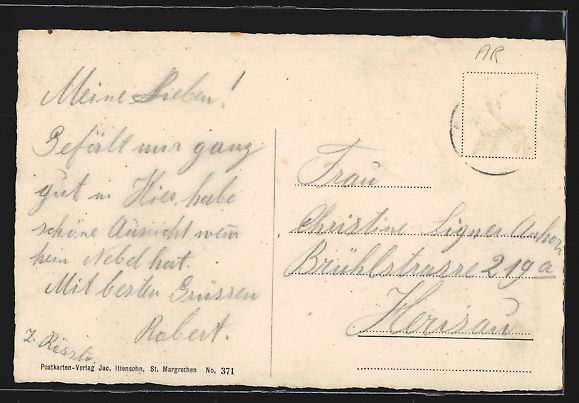 Cartoline postali: Schwellbrunn, Strassenpartie mit Kirche – Usato da Berlin venduto da bartko-reher 1