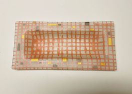 Glasplatte Dekoschschale orange gestreift Bettina Eberle