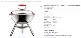 Grill BBQ neuf Bodum Barbecue charbon de bois Fyrkat