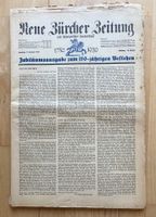 Jubiläumsausgabe der Neuen Zürcher Zeitung, NZZ 12. Januar 1
