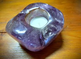 Amethyst, geschliffen Kerzenhalter