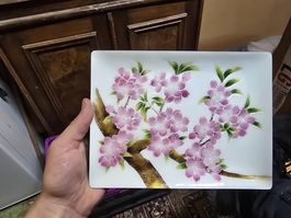 Japanische Cloisonné Platte mit Kirschblütenmotiv Selten (V)