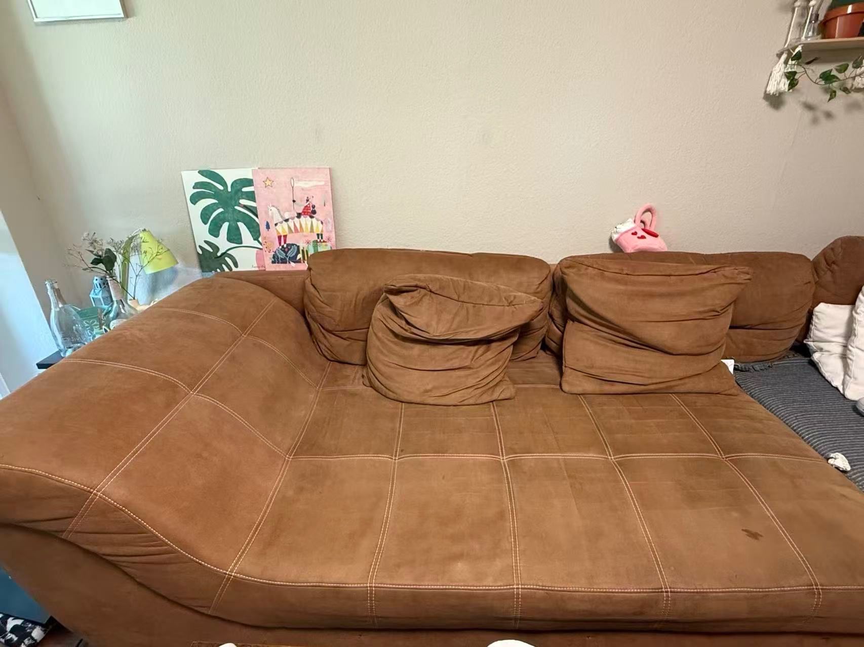 Divani: Large L-Sofa Brown Microfibre Used Condition – Usato da Zürich venduto da lws6k 1