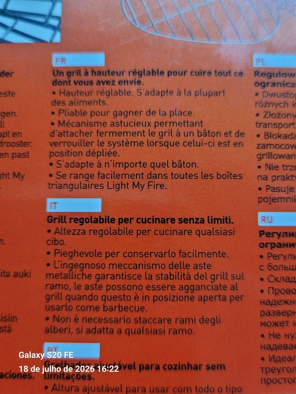 Griglie: GrandPa's FireGrill pliable neuf – Nuovo e nell'imballaggio originale da Romont FR venduto da moto41 5