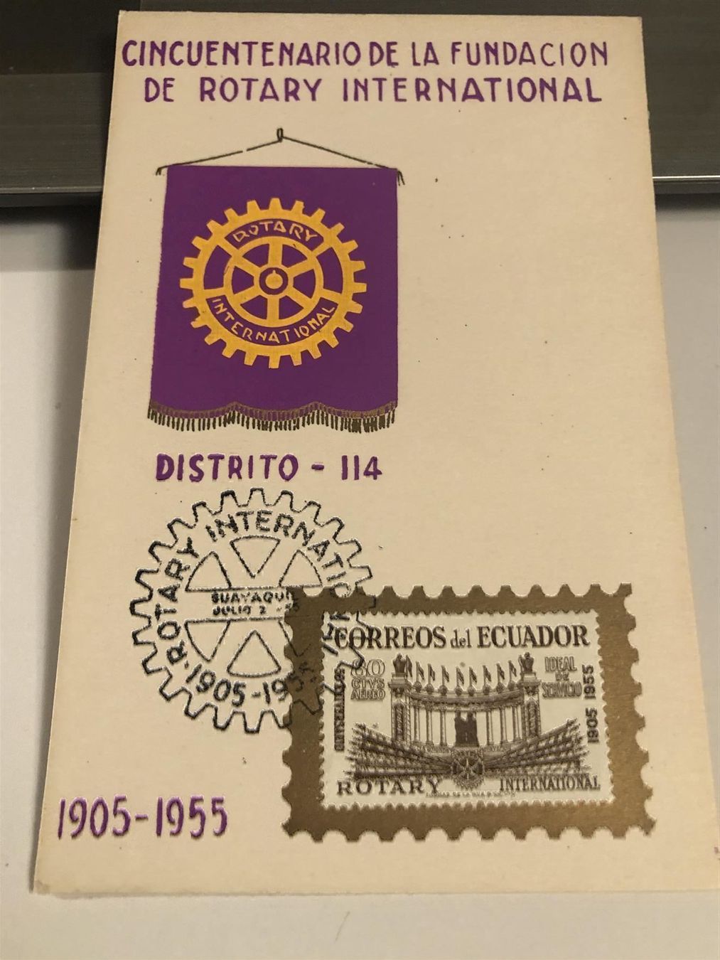 Tutti i francobolli: Maximumkarte ROTARY 1955 – Usato da Lufingen venduto da Rac0