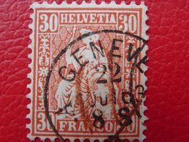 Sitzende Helvetia: 33, Luxusstück: GENEVE: 22.8.1863, 60.-+