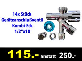 🔴   Geräteanschlußventil 14x Kombi-Eck 1/2"x10 /229B
